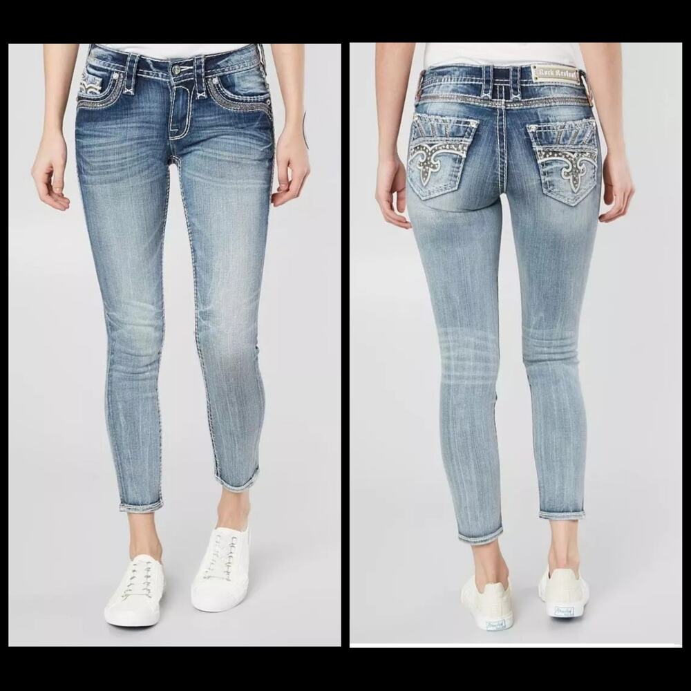 Rock Revival Women's Darcey Mid-rise Ankle Skinny Jeans 31x25.5